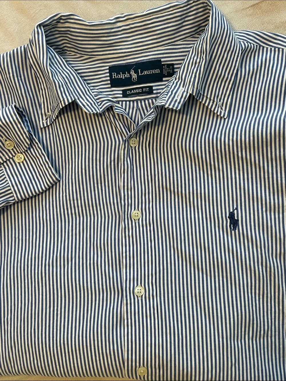Polo Ralph Lauren Classic Fit Button Down Striped Long Sleeve Dress Shirt 17